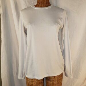 Women's White Long Sleeve Sport T-Shirt Size M